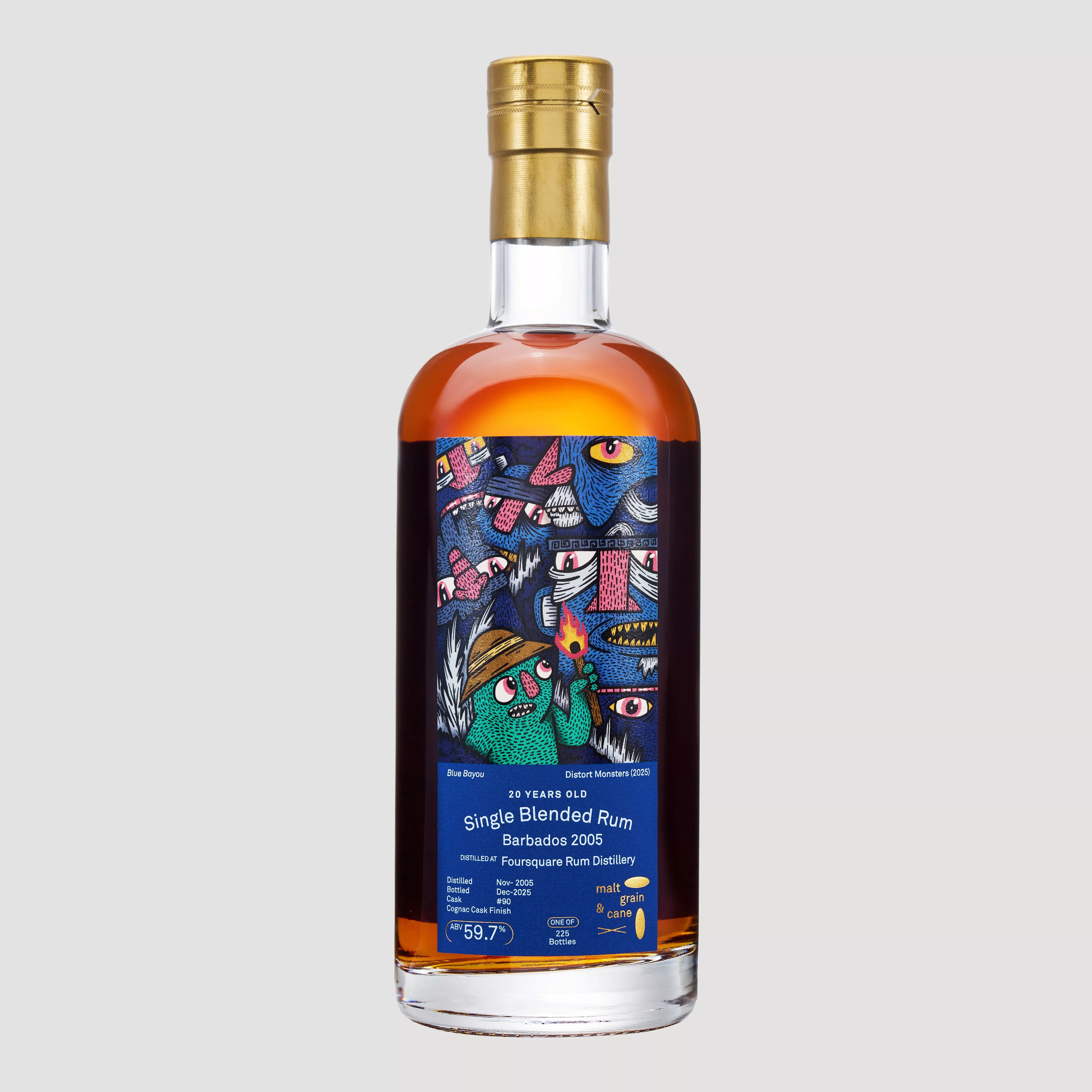 022: Foursquare 2005, 59.7%, 20 YO, Cognac Cask - DistortMonsters "BLUE BAYOU"