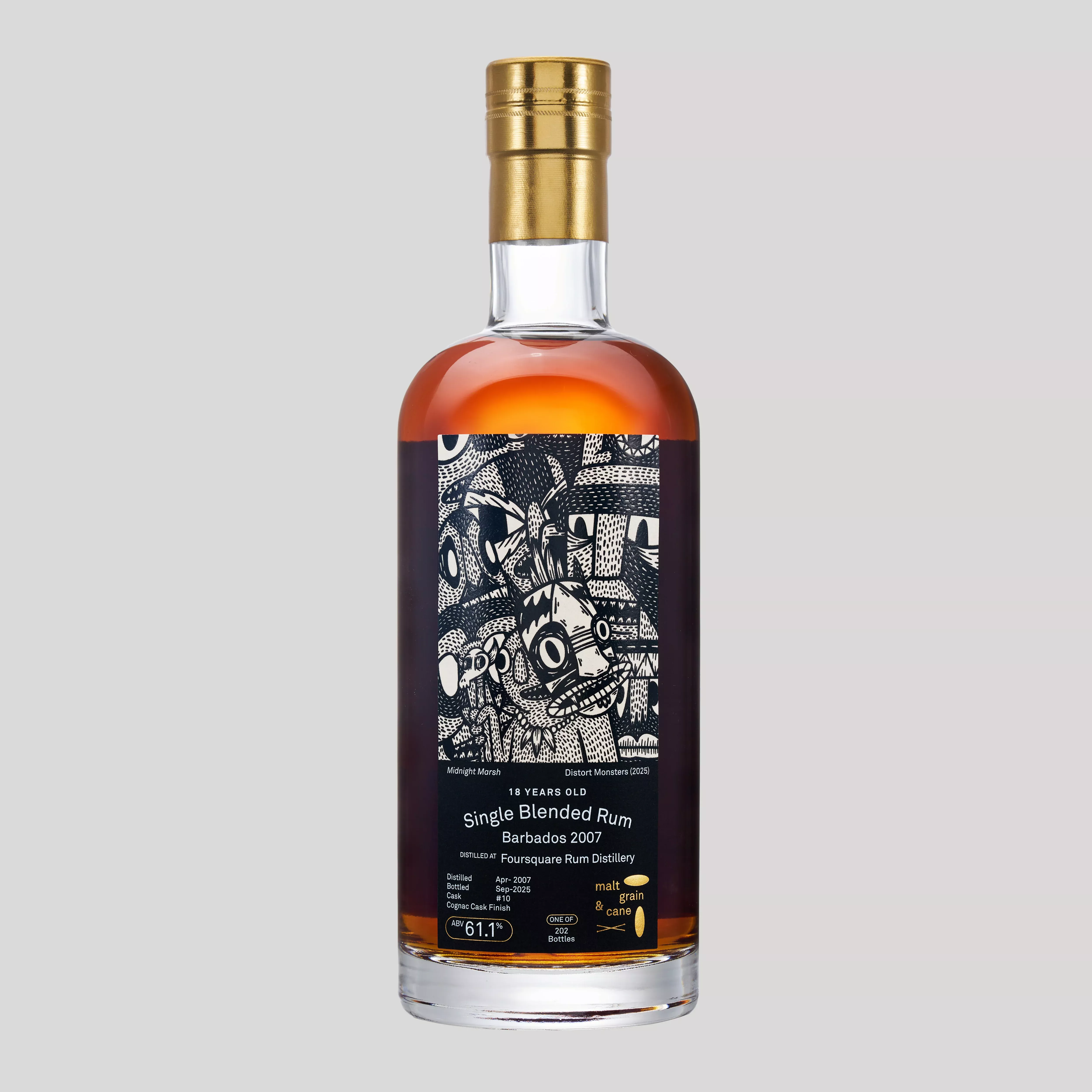 024: Foursquare 2007, 61.1%, 18 YO, Cognac Cask - DistortMonsters "MIDNIGHT MARSH"
