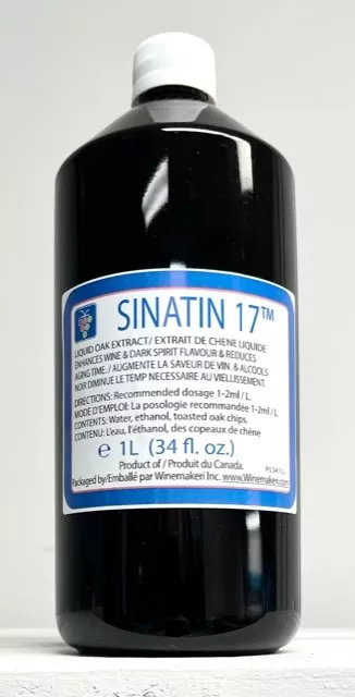 1 LITER SINATIN 17 LIQUID OAK EXTRACT for Oaking Aging Fine Wines Whiskey and Barrel Oaked Beer