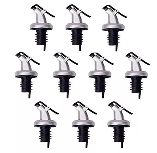 10-pcs-pour-spouts-tbwhl-olive-oil-vinegar-dispenser-bottle-liquor-wine-pourers- 10 Pcs Pour Spouts, TBWHL Olive Oil Vinegar Dispenser Bottle Liquor Wine Pourers Flip Top Stopper Leak-proof with Lid for Kitchen and Bar