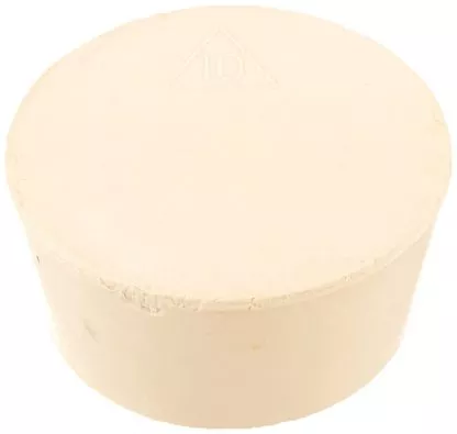 #10 SOLID RUBBER STOPPER 50mm TOP 42mm BOTTOM White Gum from Vintage Shop