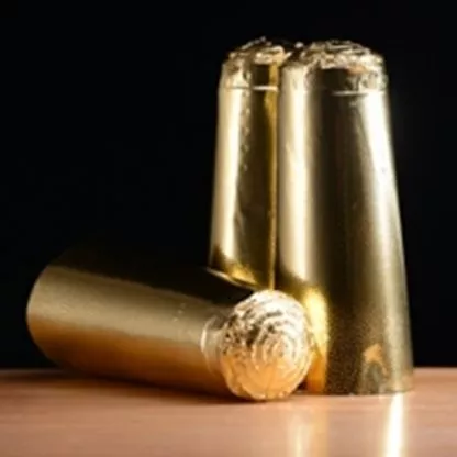 100 CHAMPAGNE FOILS Cross-Hatched Gold Coiffe 38 mm x 115 mm for Champagne Sparkling Wine and Cider