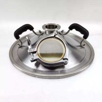 12″ PORTED BREW KETTLE LID Pro 3″ Triclamp Sight Glass Distillation Lid for 35L BrewZilla DigiBoil and Others KL25812