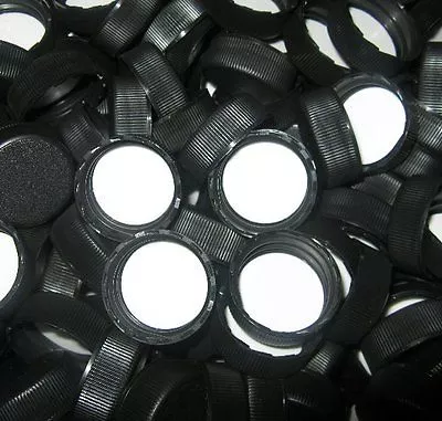 12pk-black-tamper-evident-screw-caps-28-400-plastic-te-screw-top-caps-pet-bottle 12PK BLACK TAMPER EVIDENT SCREW CAPS 28/400 Plastic TE Screw Top Caps for PET Bottles Flasks Boston Round and Wine Bottles to fit most 28mm CT (Continuous Thread)