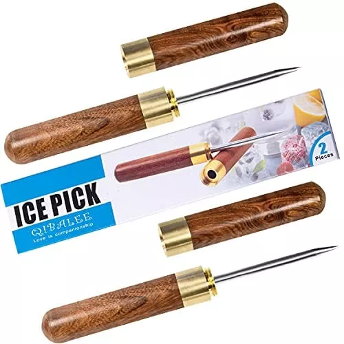 2-pcs-ice-pick-ice-pick-breaking-ice-picks-stainless-steel-wooden-handle-with-co 2 pcs Ice Pick. Ice Pick For Breaking Ice. Picks Stainless Steel Wooden Handle With Cover for Kitchen. for Kitchen, Bars, Bartender, Picnics, Camping, And Restaurant.