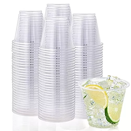 200-pack-9-oz-clear-plastic-cups-9-ounce-disposable-plastic-drinking-cups-crysta 200 Pack 9 oz Clear Plastic Cups, ,9 Ounce Disposable Plastic Drinking Cups, Crystal Clear PET Plastic Cups for Parties, Wedding, Christmas Day