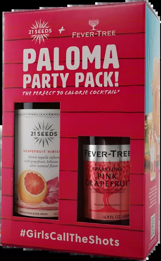 21 SEEDS TEQUILA GRAPEFRUIT HIBISCUS GFT PACK W/ FEVER TREE SPARKLING PINK GRAPEFRUIT 750ML