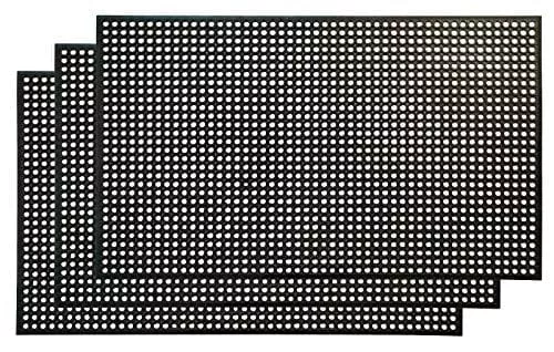 (3) Erie Tools 3x5 Rubber Drainage Floor Mat 36in. x 60in. Anti-Fatigue Anti-slip