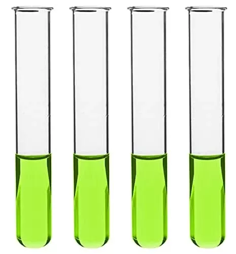 32PK Test Tubes, 30ml - Borosilicate 3.3 Glass - 1.2mm Thick Walls, Beaded Rim - Superior Heat & Chemical Durability - 5.9" Tall, 0.8" Diameter - Eisco Labs