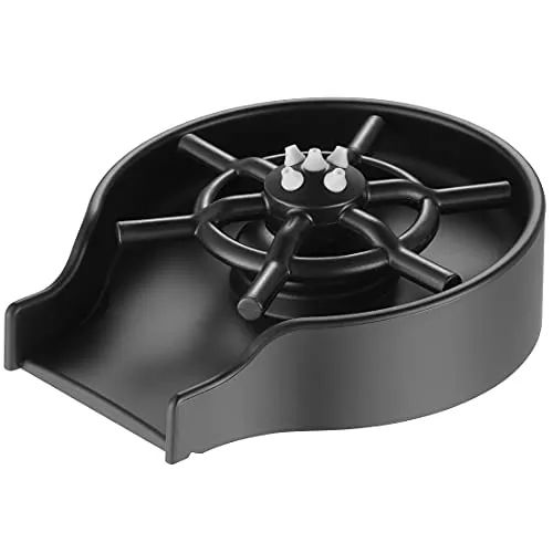 Glass Rinser for Kitchen Sink Matte Black, Kitchen Sink Replacement for Bar Sink, WiPPhs Cup Washer Sink Attachment, Bar Glass Rinser WI639BK