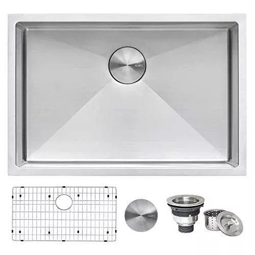 ruvati-28-inch-undermount-16-gauge-tight-radius-stainless-steel-kitchen-sink-sin Ruvati 28-inch Undermount 16 Gauge Tight Radius Stainless Steel Kitchen Sink Single Bowl - RVH7250