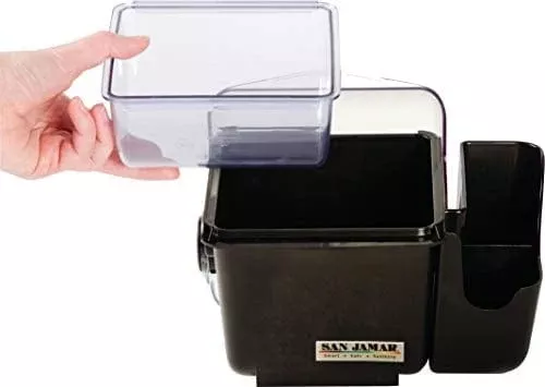 san-jamar-bd2002car-mini-dome-garnish-center-with-chillable-tray-right-hand-cadd san jamar BD2002CAR Mini Dome Garnish Center with Chillable Tray and Right Hand Caddy (1-Quart, Black, NSF)