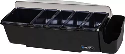 San Jamar BD4005S 9 Piece The Dome Garnish Center, 4qt Capacity, 22" Length x 7-1/2" Width x 8-1/2" Height