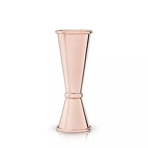 Viski Large Copper Japanese Style Jiggers, 1 oz / 2 oz