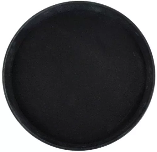 Winco TFG-14K Round Fiberglass Tray with Non-Slip Surface, 14-Inch, Black
